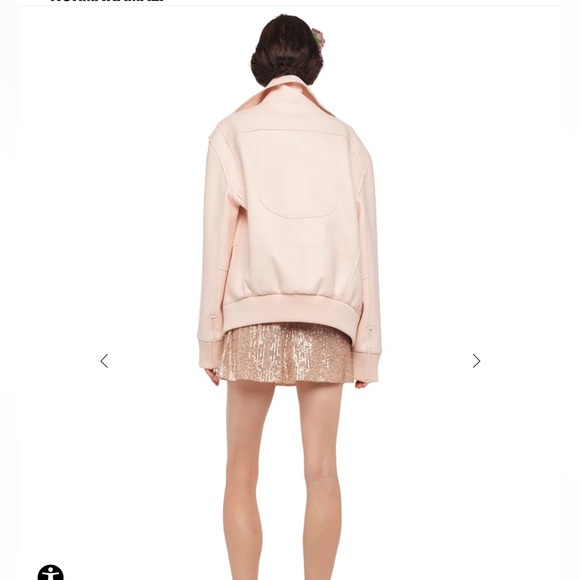NORMAKAMALI Oversized Moto Jacket in baby pink. Size  XS NWT’S